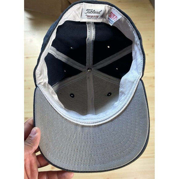 Vintage Titleist Footjoy Script New Era Wool Fitted Hat Cap Size 7 1/2 USA Blue - Picture 6 of 8